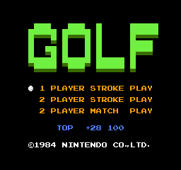 Golf (USA) Title Screen